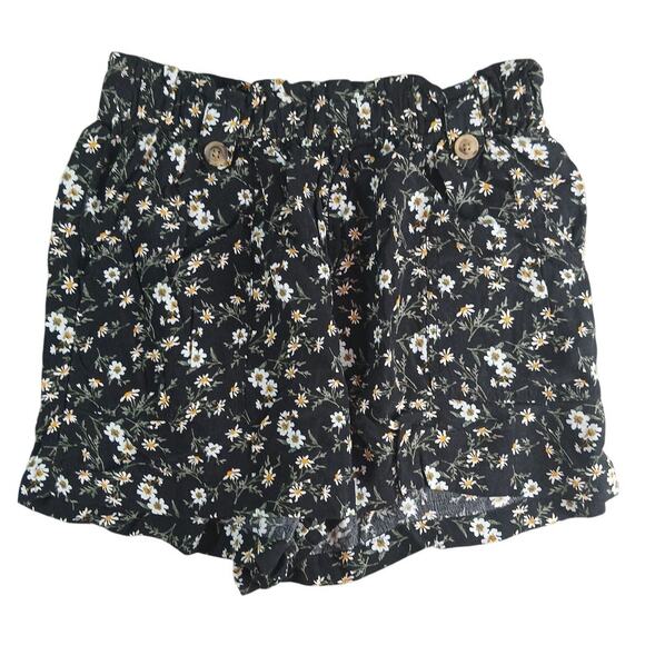 American Eagle Outfitters Pants - American Eagle Outfitters Shorts Womens Medium Black Floral Stretchy Buttons
